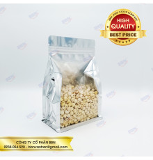 Túi zip đáy bằng mặt trong mặt bạc (1kg)
